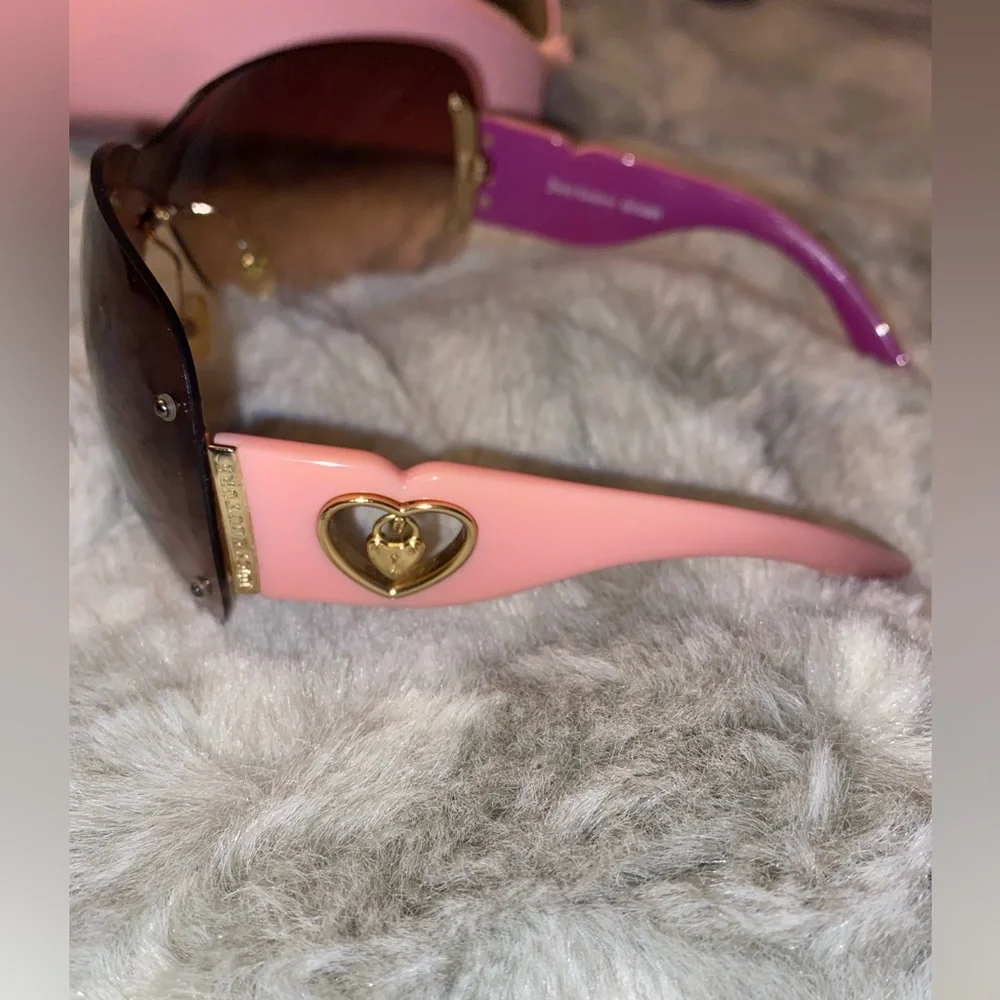 Vintage JUICY COUTURE Y2K Pink Heart Sunglasses - Picture 6 of 10